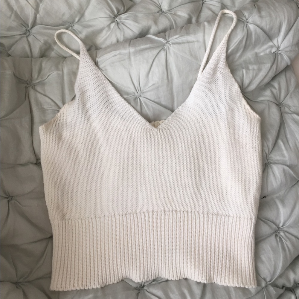 Brandy Melville white knit tank